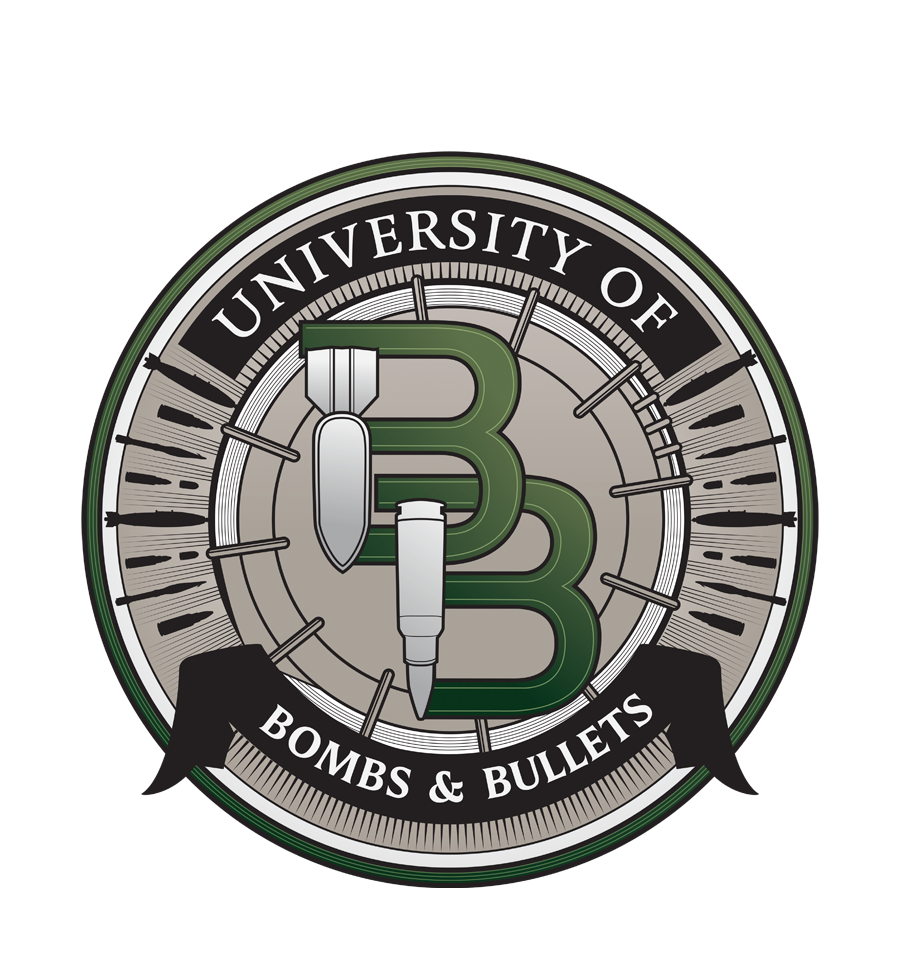 University of Bombs and Bullets Sticker (New)